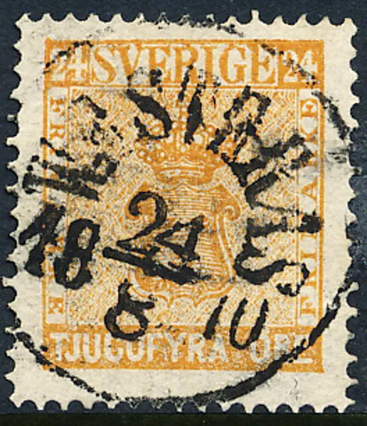 F10  24 öre Vapen  WESTERÅS 24.8.1870