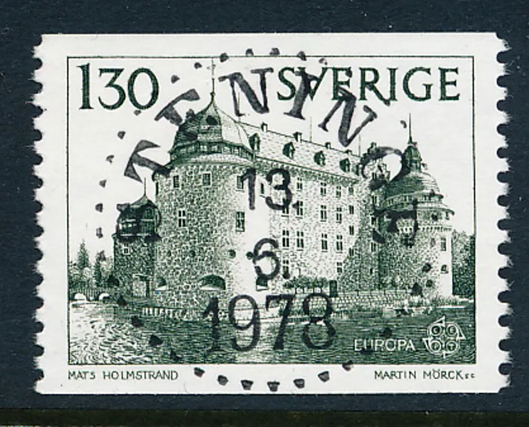 F1031 1.30 kr Europa VII (Örebro Slott) med stämpel i superlyx STENINGE 13.6.1978